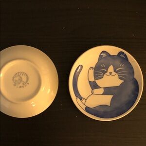 Cute Blue Cat Design Plates